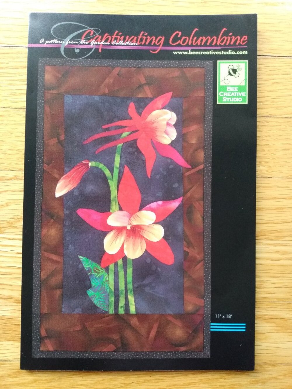 Columbine Flower Wall Decor Quilt Sewing Pattern 11" by 18" UNCUT